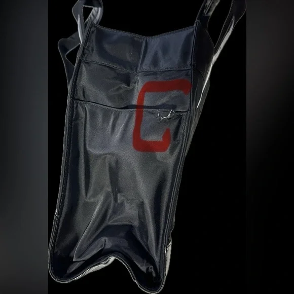 Tory Burch Authentic 88366 Large Nylon Patten Leather Trim Black Hand/To… - Picture 6 of 11